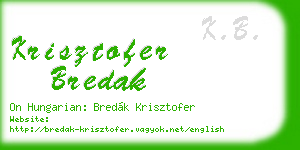 krisztofer bredak business card